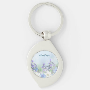 Llavero Flores azules modernas