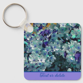 Llavero Flores azules personalizadas