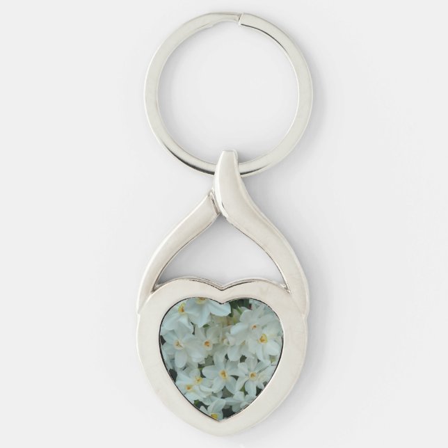 Llavero Flores blancas de arcissus paperblancas (Anverso)