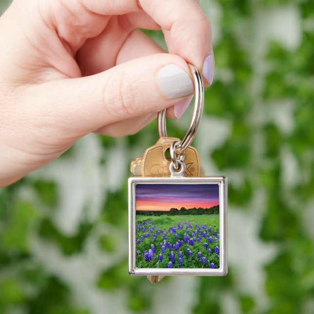 Llavero Flores | Bluebonnets en Sunset Texas (Mano)