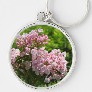 Llavero Flores bonitas de laurel de montaña rosa