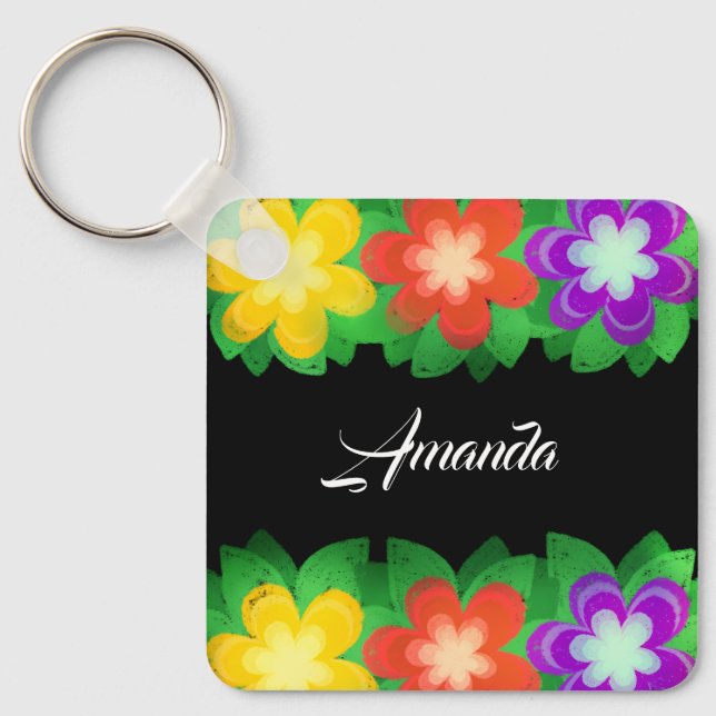 Llavero Flores botánicas tropicales (Anverso)