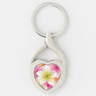 Llavero Flores brillantes de Frangipani/ Plumeria
