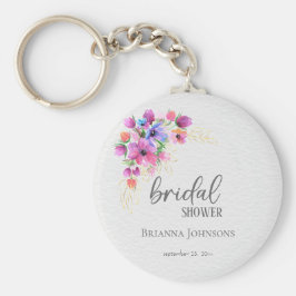 Llavero Flores Brillantes Verde Dorado Despedida de Solter