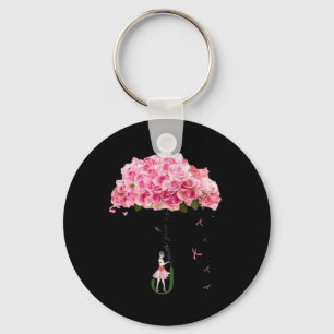 Llavero Flores Cinta Cinta Cáncer de Mama Luchadora