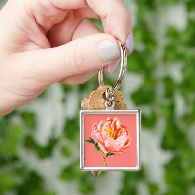 Llavero Flores | Coral Peony Blossom (Mano)