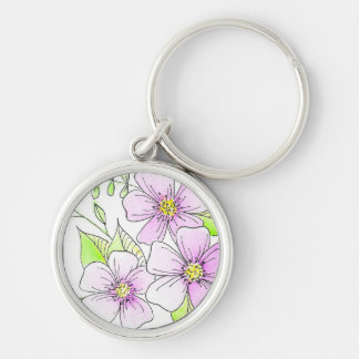 Llavero Flores de Acuarela Moradas Bonitas