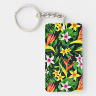 Llavero Flores De Acuarela Y Patrón Floral De Frutas-23768