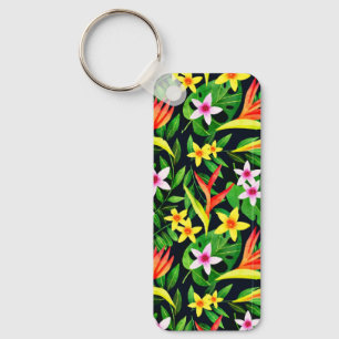 Llavero Flores De Acuarela Y Patrón Floral De Frutas-23768