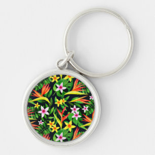 Llavero Flores De Acuarela Y Patrón Floral De Frutas-23768