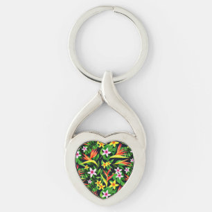 Llavero Flores De Acuarela Y Patrón Floral De Frutas-23768