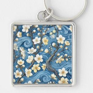 Llavero Flores de almendro al estilo de Van Gogh