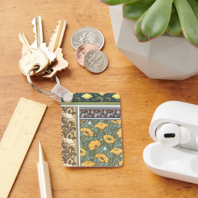 Llavero Flores de amapola Art Nouveau floridas (Escritorio )