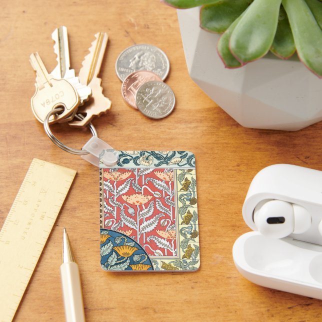 Llavero Flores de amapola Art Nouveau floridas (Escritorio )