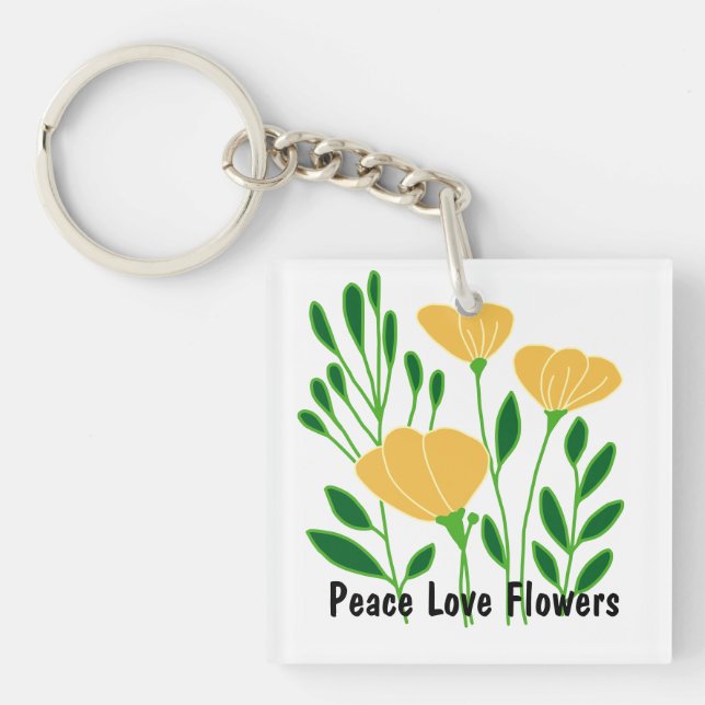 Llavero Flores de amor por la paz (Frente)