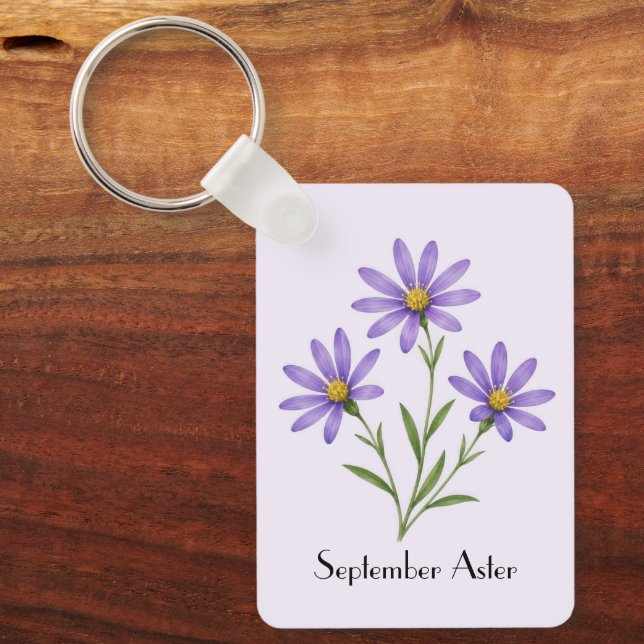 Llavero Flores de Aster de Septiembre  (Anverso)