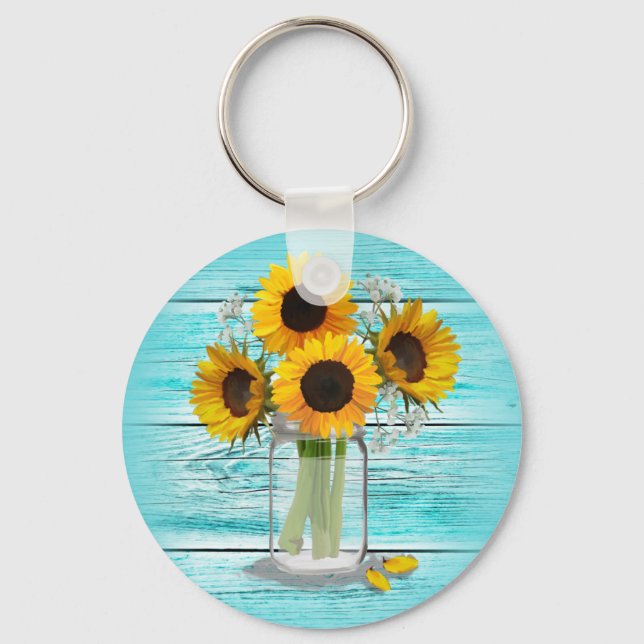 Llavero Flores de campo en Mason Jar (Anverso)