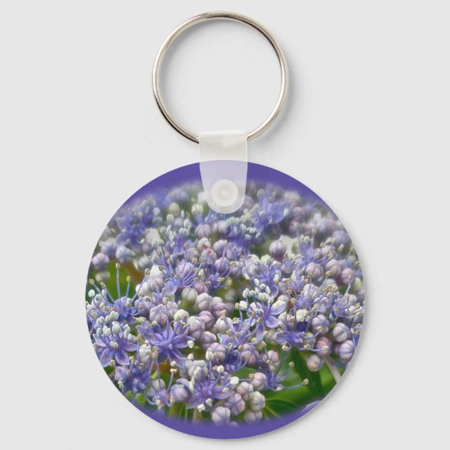 Llavero Flores de capucha azul de encaje Hydrangea (Anverso)
