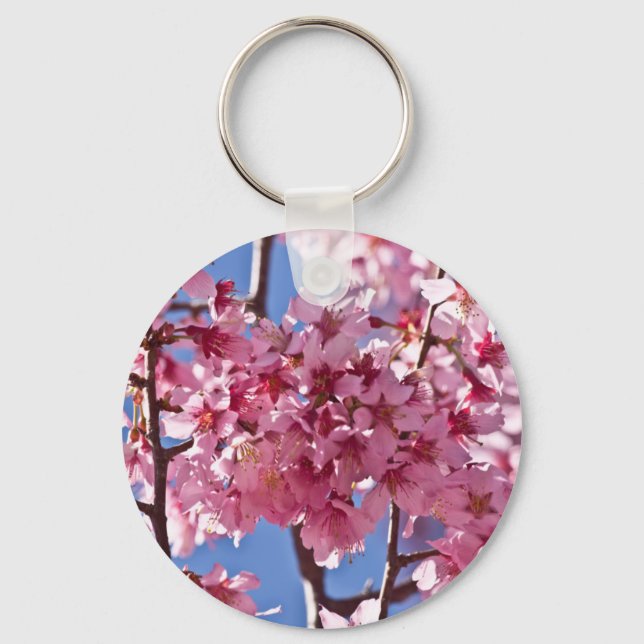 Llavero Flores de Cerezo Sakura Estrellas Rojas (Anverso)