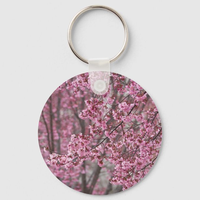 Llavero Flores de cerezo Sakura rosadas flotando (Anverso)