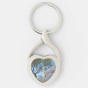 Llavero Flores de cerezo y el monumento de Washington en D