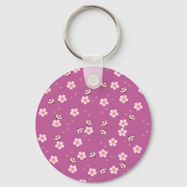 Llavero Flores de cerezo y Petales japoneses v3 (Anverso)