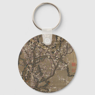 Llavero Flores de ciruelas blancas y luna por Ito Jakuchu