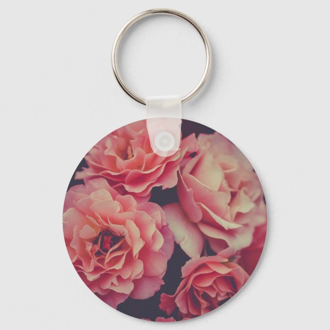 Llavero Flores de claveles rosados (Anverso)