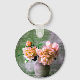 Llavero Flores de coral en Naranja rosa de la vesícula gri