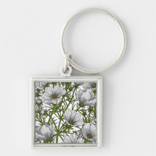 Llavero Flores de cosmos blancos