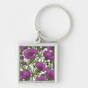 Llavero Flores de cosmos violetas