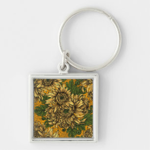 Llavero Flores de crisantemo amarillo