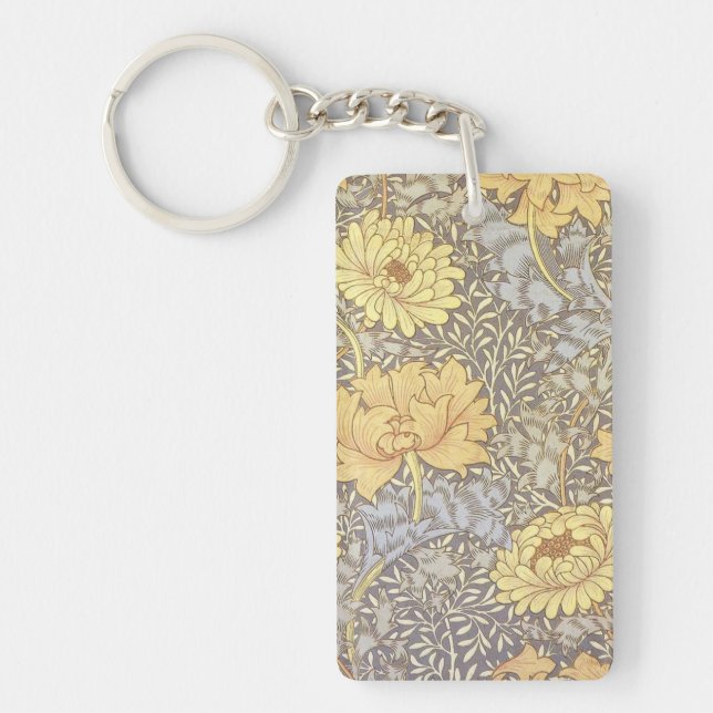 Llavero Flores de crisantemo de William Morris (Frente)