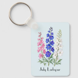 Llavero Flores de Delphinium de Julio 