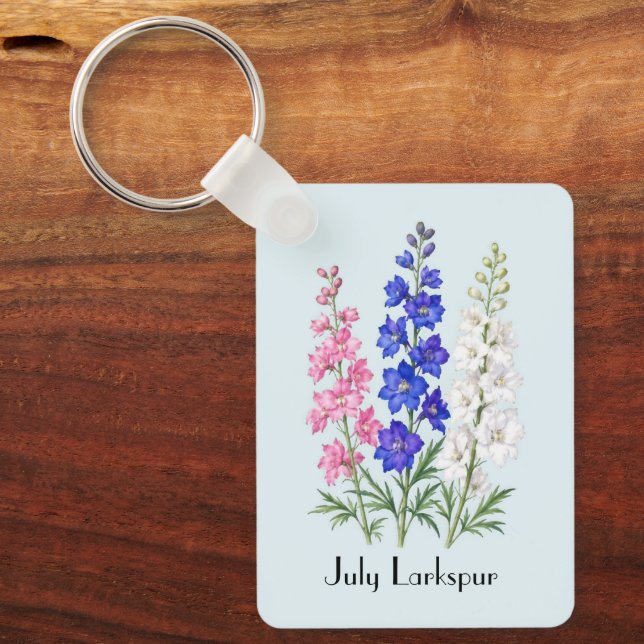 Llavero Flores de Delphinium de Julio  (Anverso)