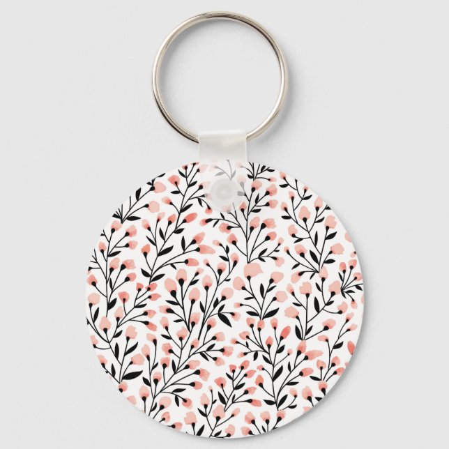 Llavero Flores de Doodle: Coral Floral Seamless. (Anverso)