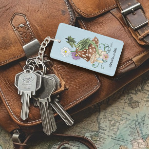 Llavero Flores de fantasía de hongos verdes