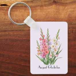 Llavero Flores de Gladiolo de Agosto 
