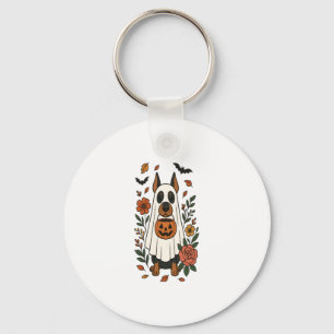 Llavero Flores de Halloween Doberman Pinscher