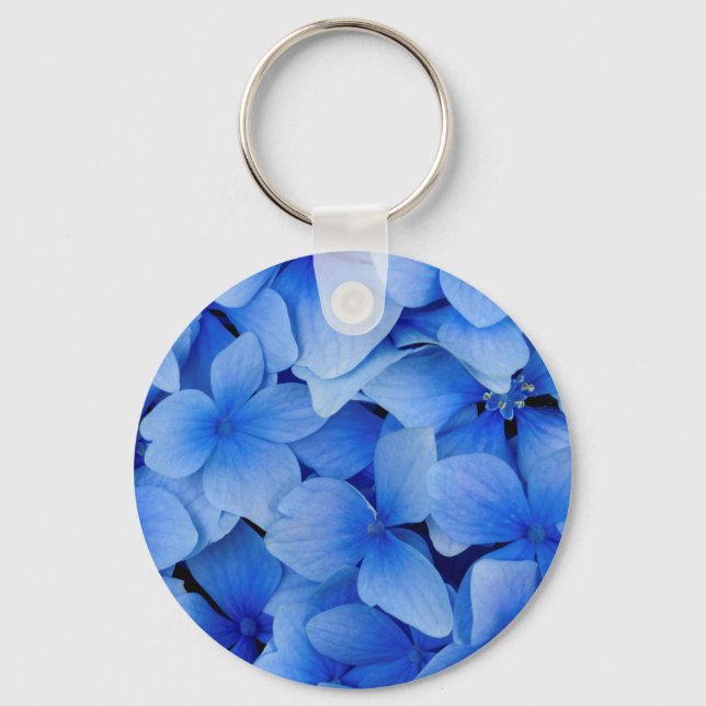 Llavero Flores de hidrangea azul (Anverso)