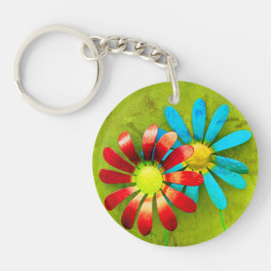 Llavero Flores de jardín Metalizado rústico