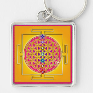 Llavero FLORES DE LA VIDA - Chakras Yantra