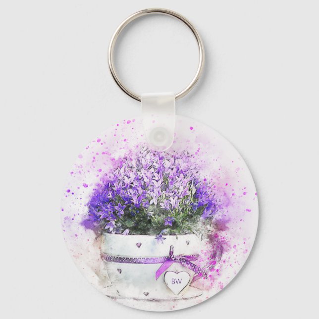 Llavero Flores de lavanda personalizadas (Anverso)