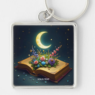 Llavero Flores de libros de luna muelas cuteadas de fantas