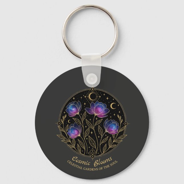 Llavero Flores de Mandala Floral Celestial – Bloom Cósmico (Anverso)