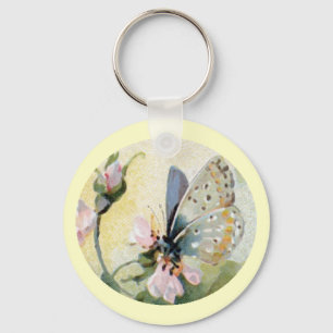 Llavero Flores de mariposa Keychain de época