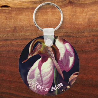 Llavero Flores de orquídeas de dama rosa personalizadas