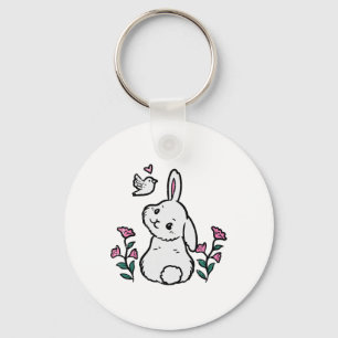 Llavero Flores de pájaro de conejito Pascua de primavera C