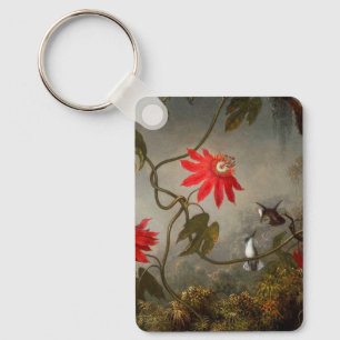 Llavero Flores de pasión con cabeza de Hummingbirds