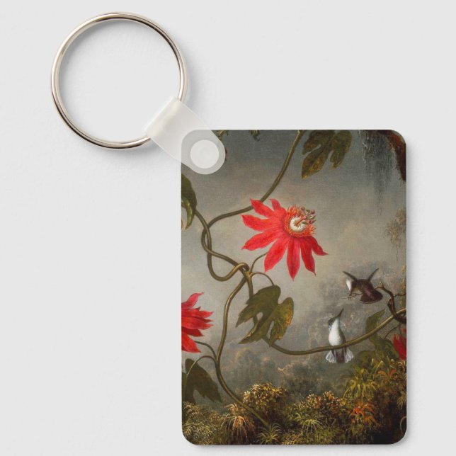 Llavero Flores de pasión con cabeza de Hummingbirds (Anverso)